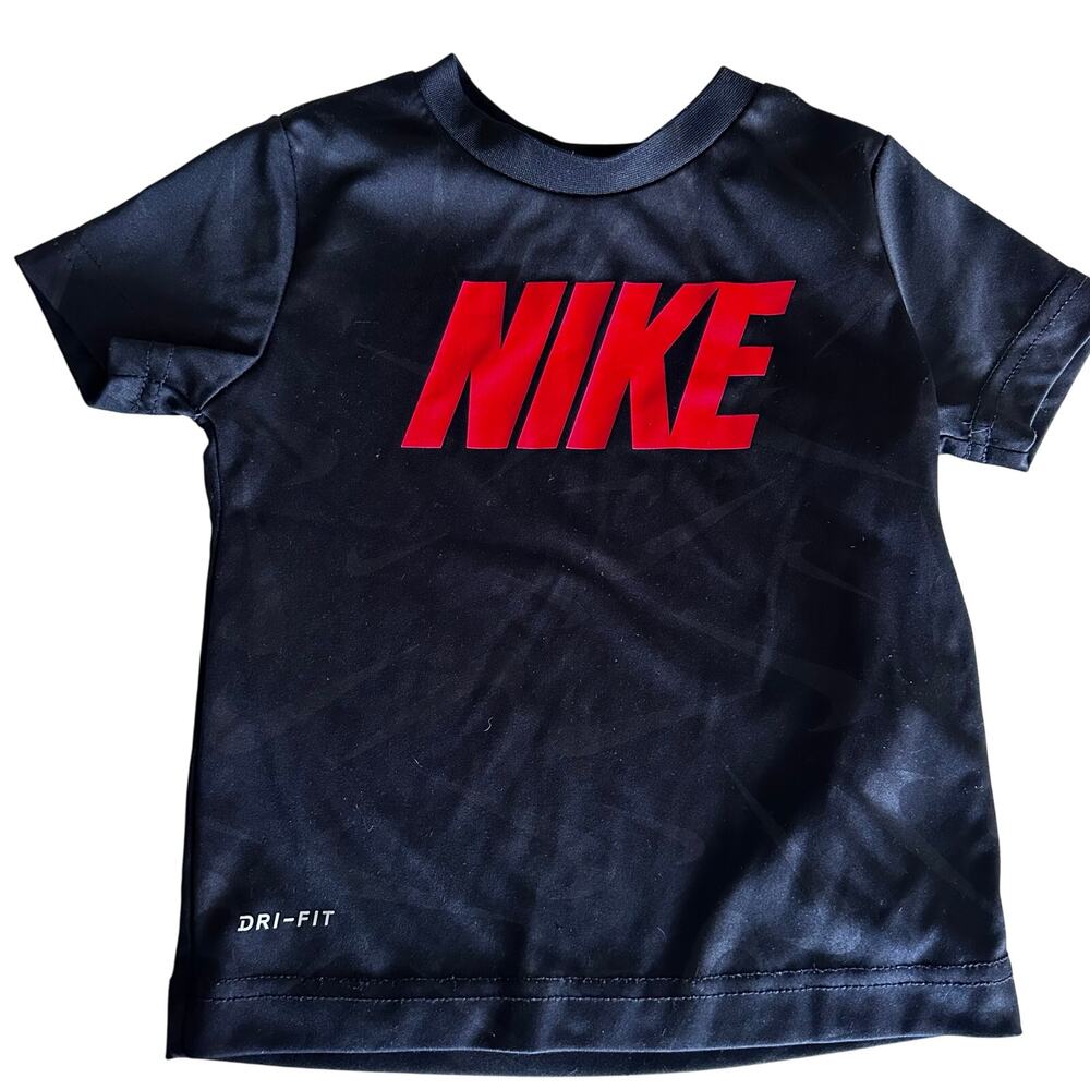 Nike Black Athletic All Over Logo Tee - Short Sleeve